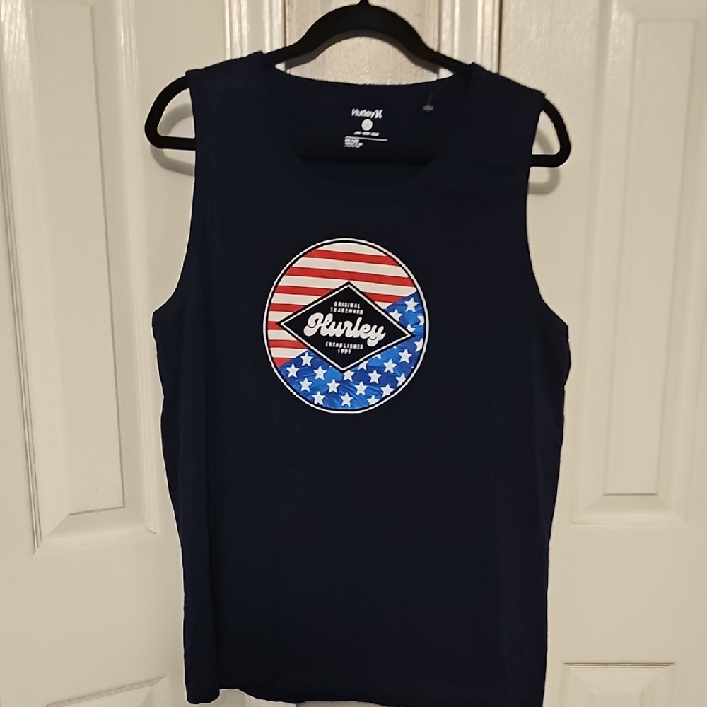 Hurley Dark Blue Tank with Patriotic Logo